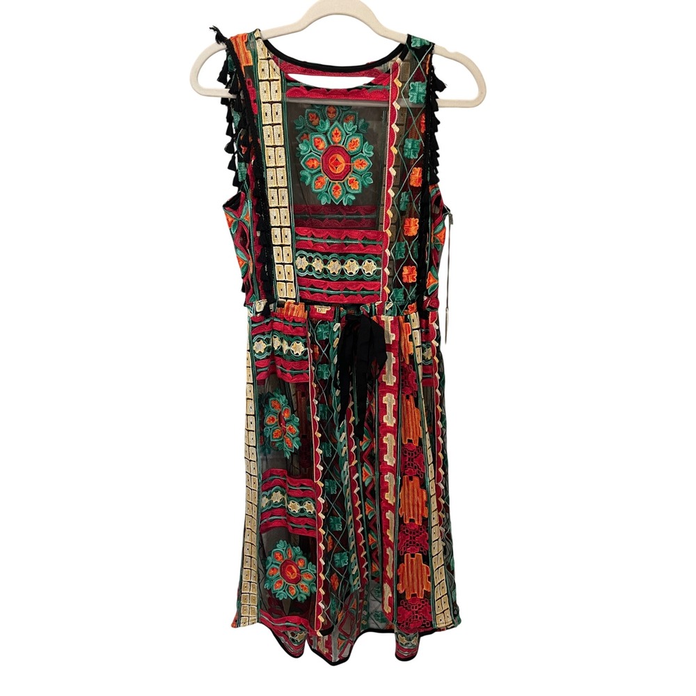 Eva Franco Anthropologie Saskia Embroidered Dress Size 2/4 New Flawed